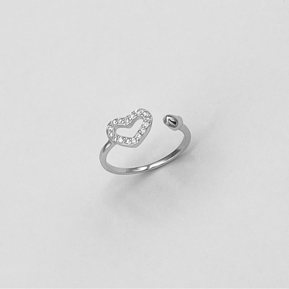 Sterling Silver Delicate CZ Heart Toe Ring, Silver Rings, Love Hearts Jewelry - Picture 11 of 13
